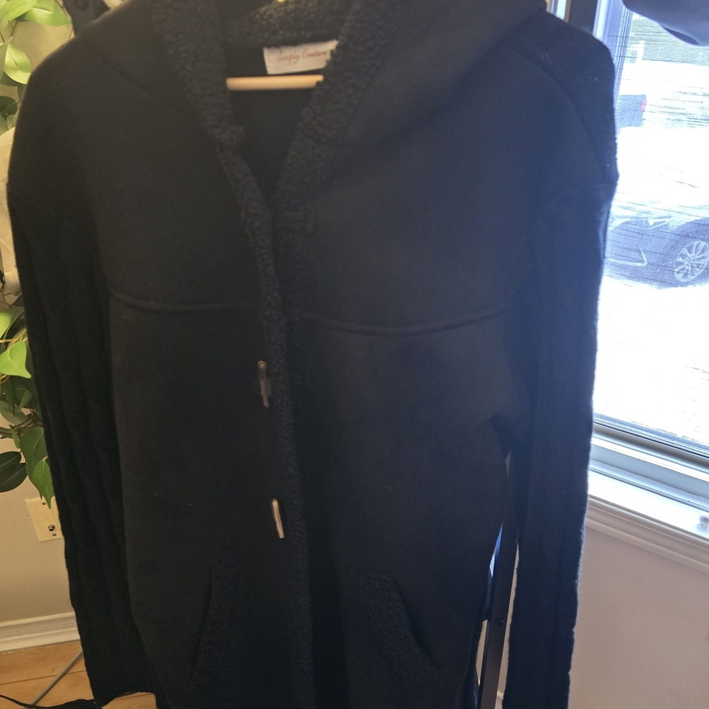 Simply Couture Black Hooded Cape